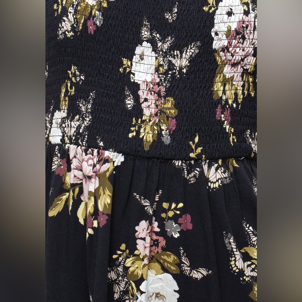 Disturbia Revival Floral Puff Sleeve Shirred Mini Dress US 10 / UK 14 - Picture 4 of 7